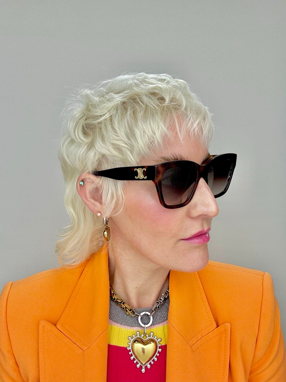 Celine CL 40253I 53K Triomphe Blonde Havana Grad