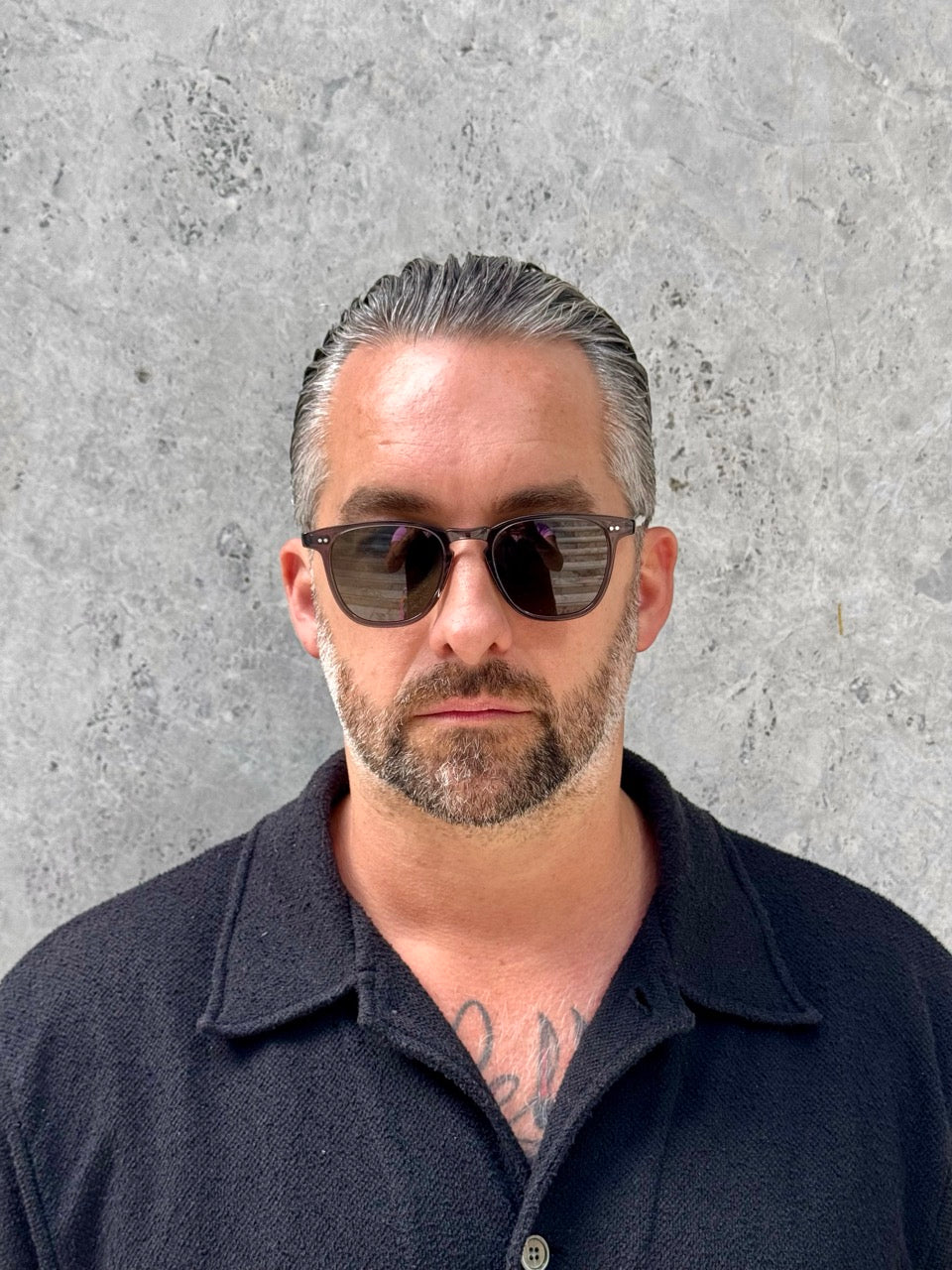 Garrett Leight Brooks 2002 Grey Crystal G15 GCR/SFPG15