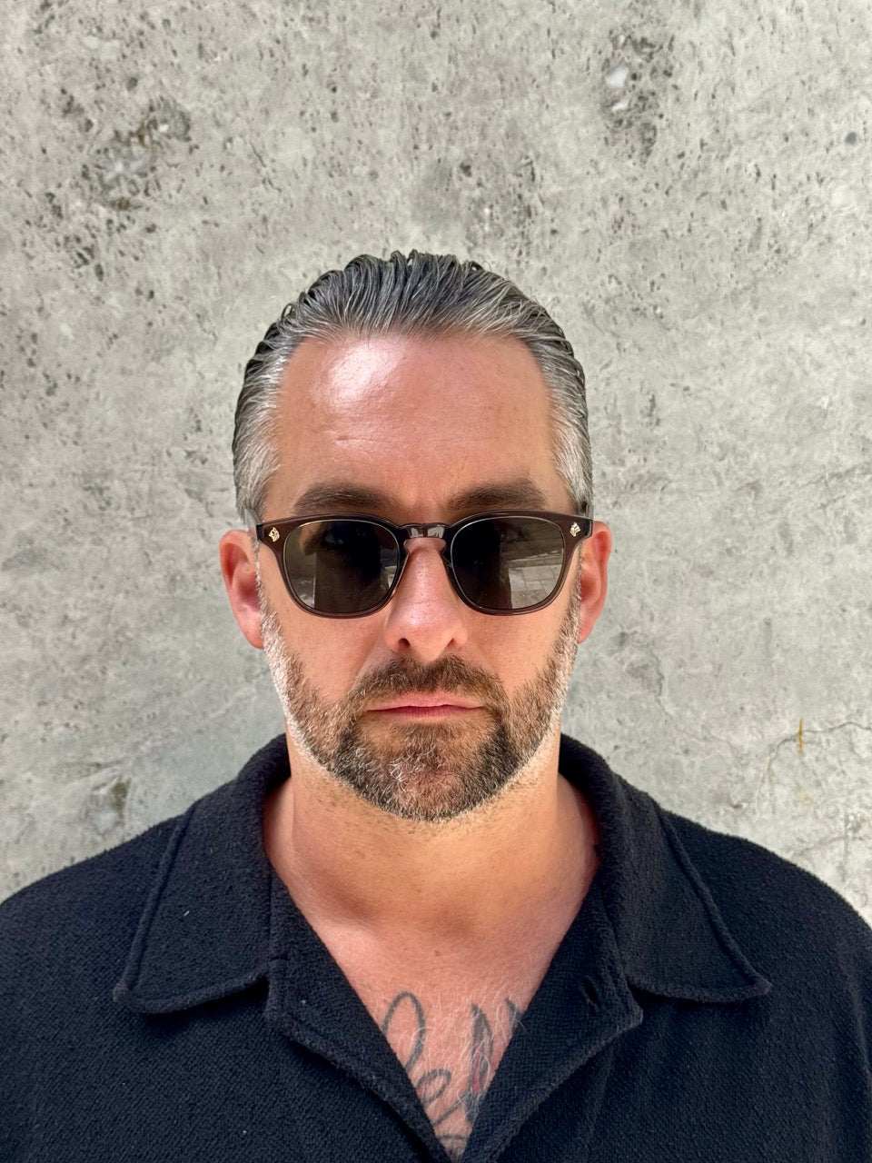 Garrett Leight Ace 2081 Black Glass G15 BLGL/SFPG15 sunglasses