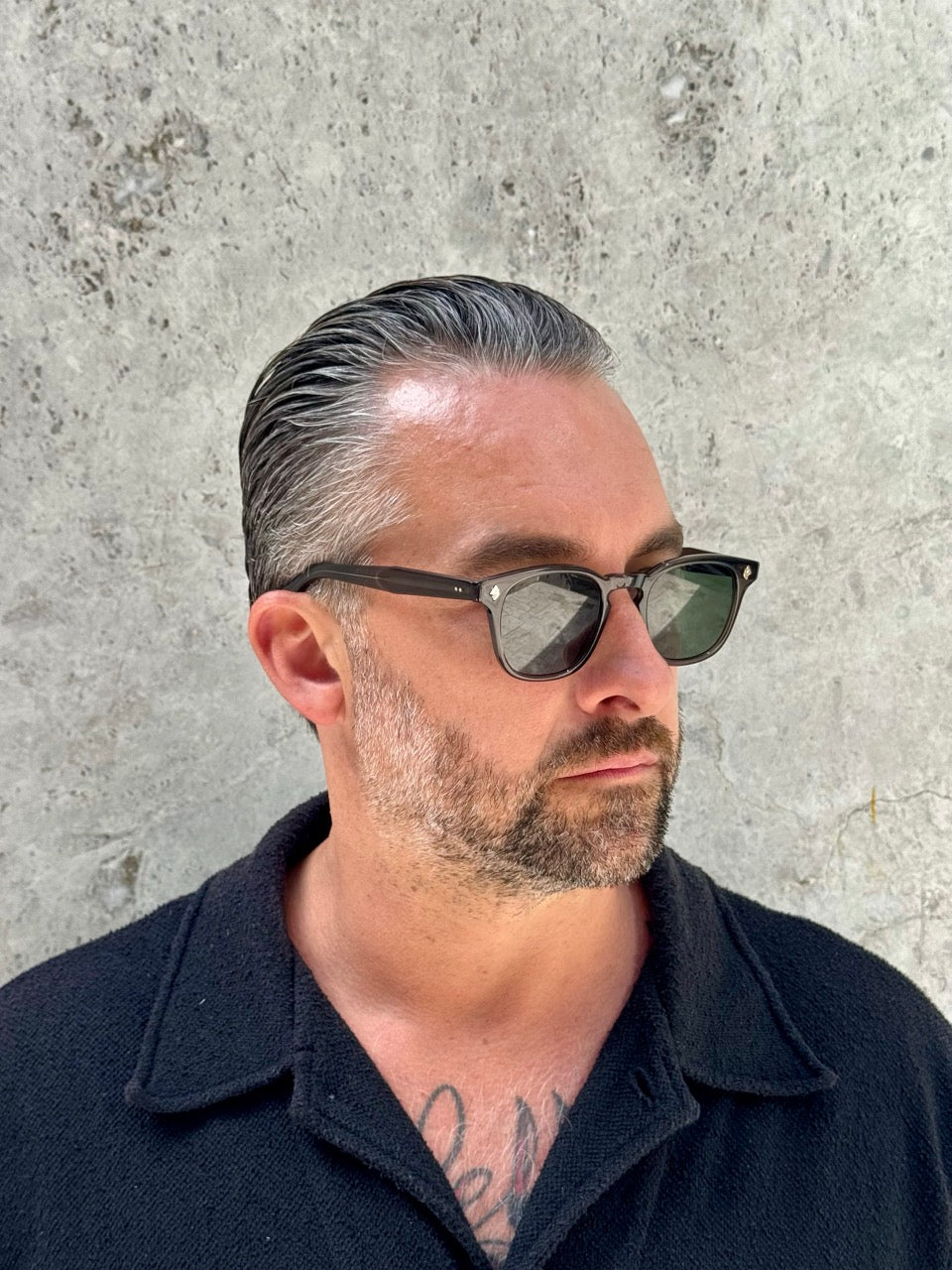 Garrett Leight Ace 2081 Black Glass G15 BLGL/SFPG15 sunglasses