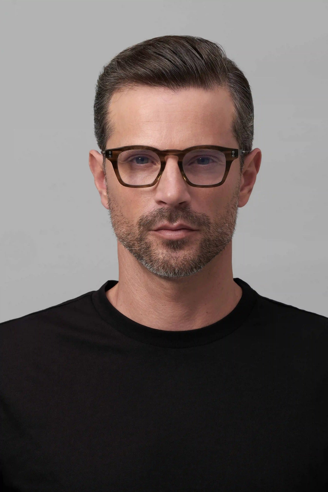 Akoni Wise AKX 418A 48 Black Brushed White Gold Optical Frame