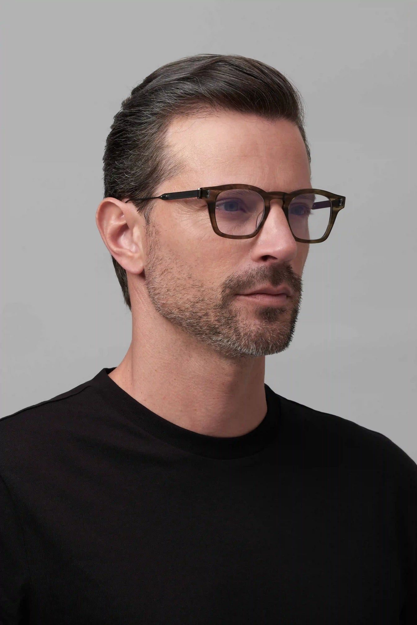 Akoni Wise AKX 418A 48 Black Brushed White Gold Optical Frame