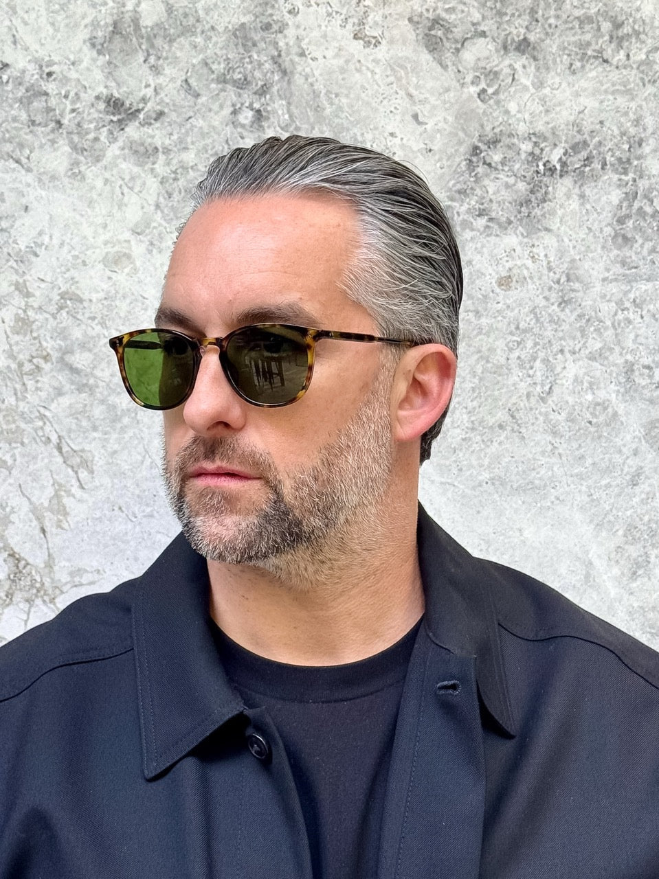 Garrett Leight 2007 Kinney BBT/SFPGN Bourbon Tort Green