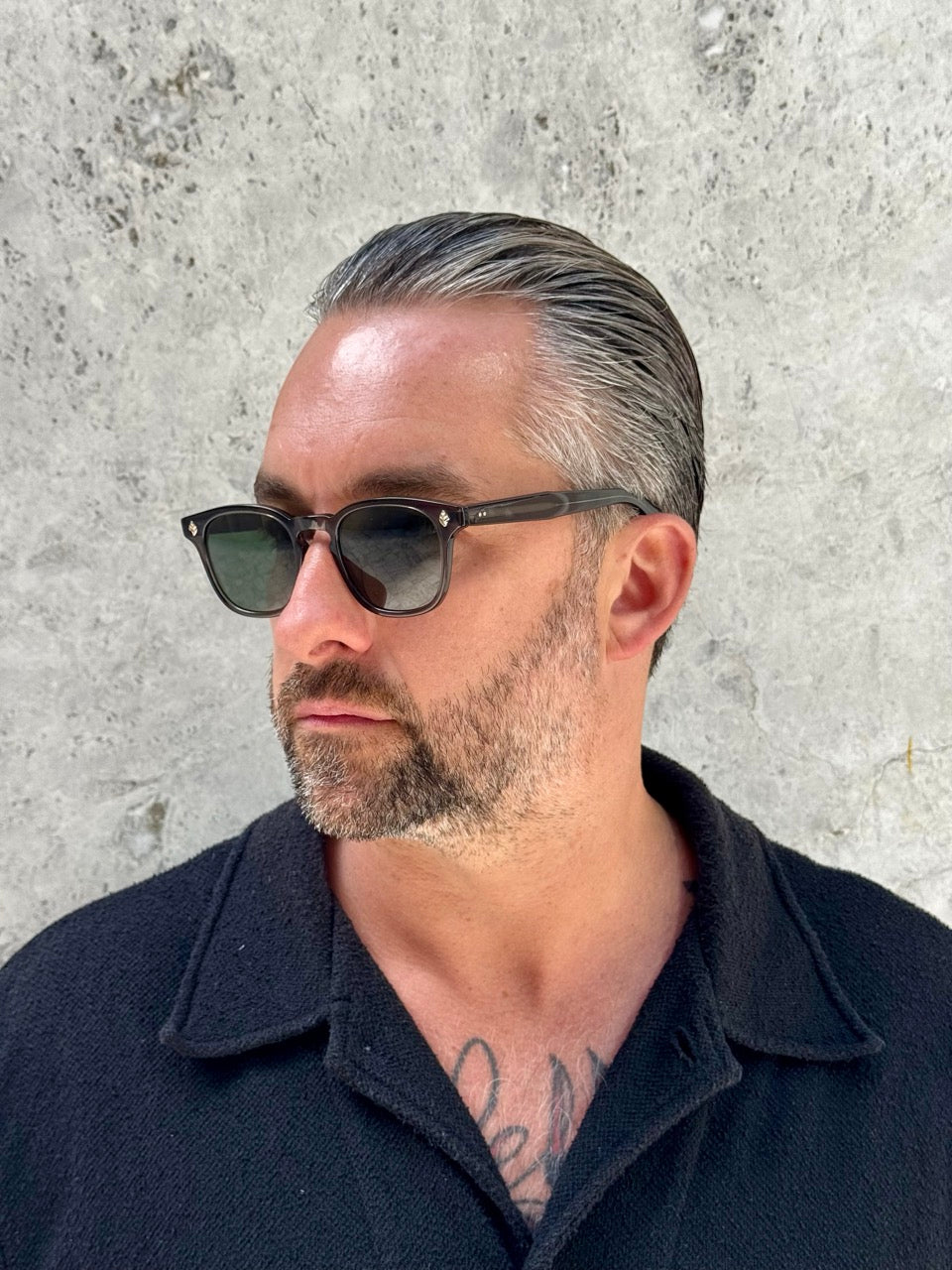 Garrett Leight Ace 2081 Black Glass G15 BLGL/SFPG15 sunglasses