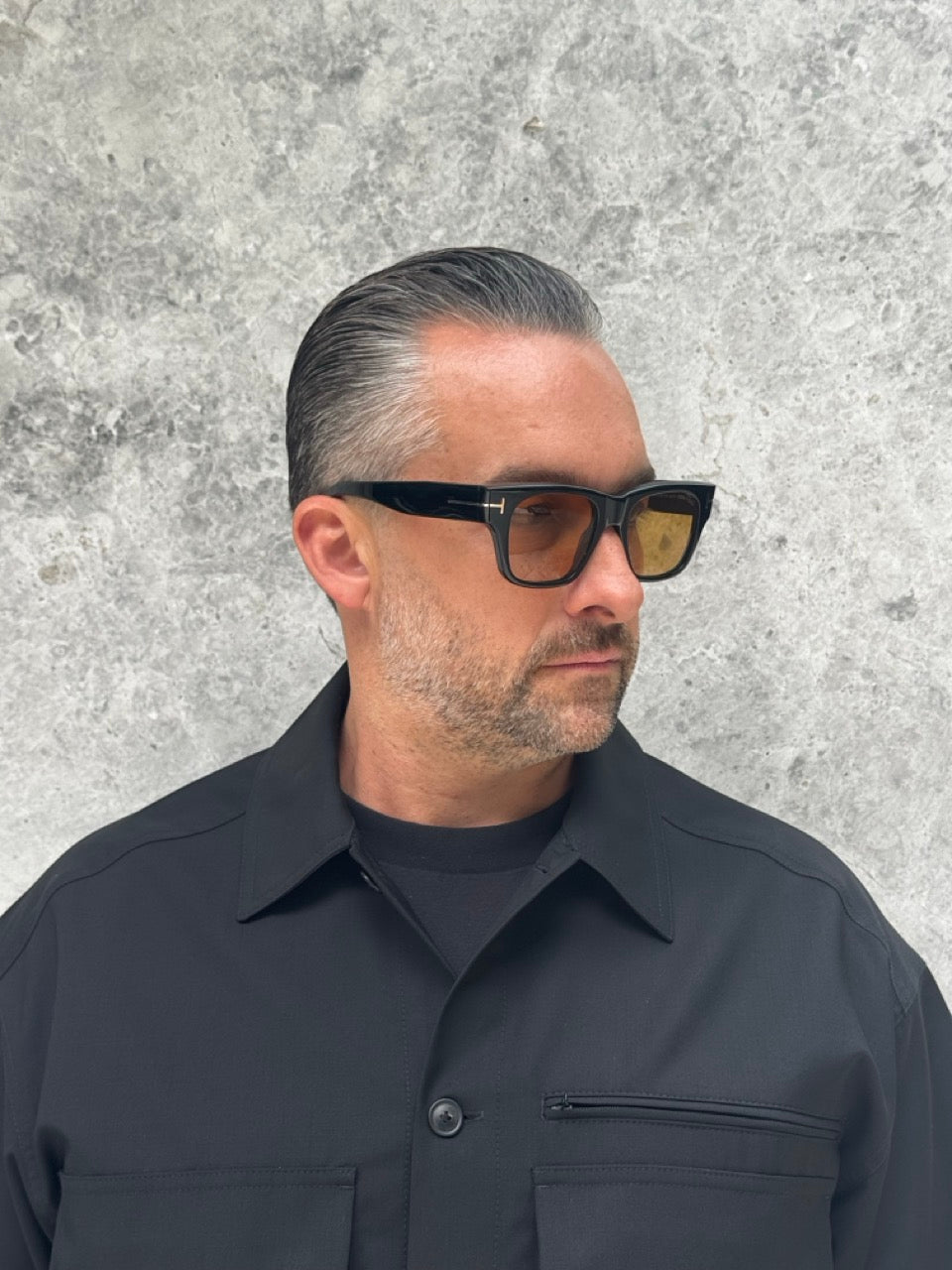 Tom Ford TF 1280 01E Caine-02 Black Amber