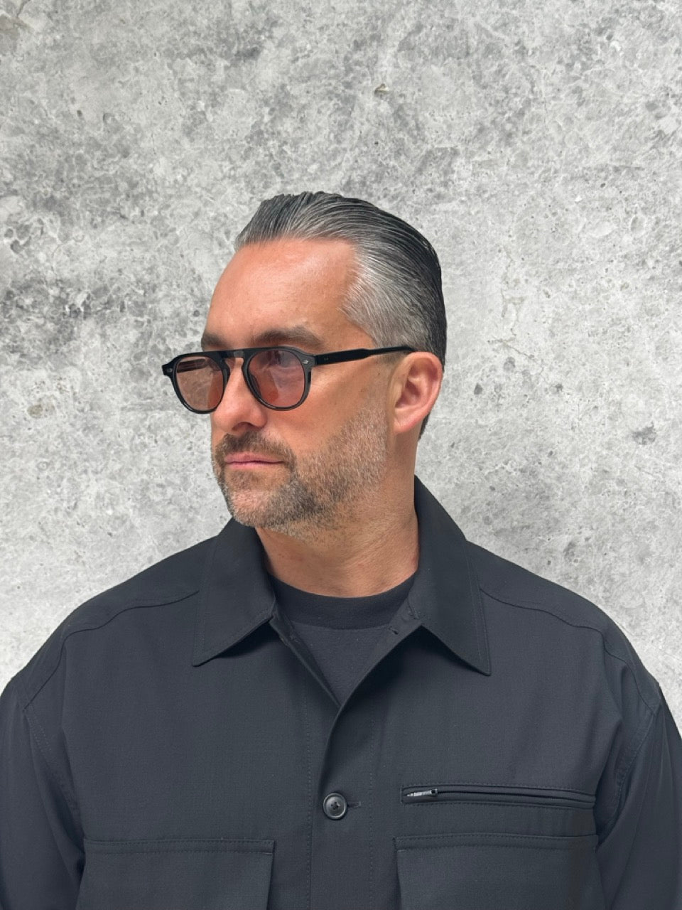 Garrett Leight Harding 2006 BK/SFPRDW Black Semi Flat Rosewood