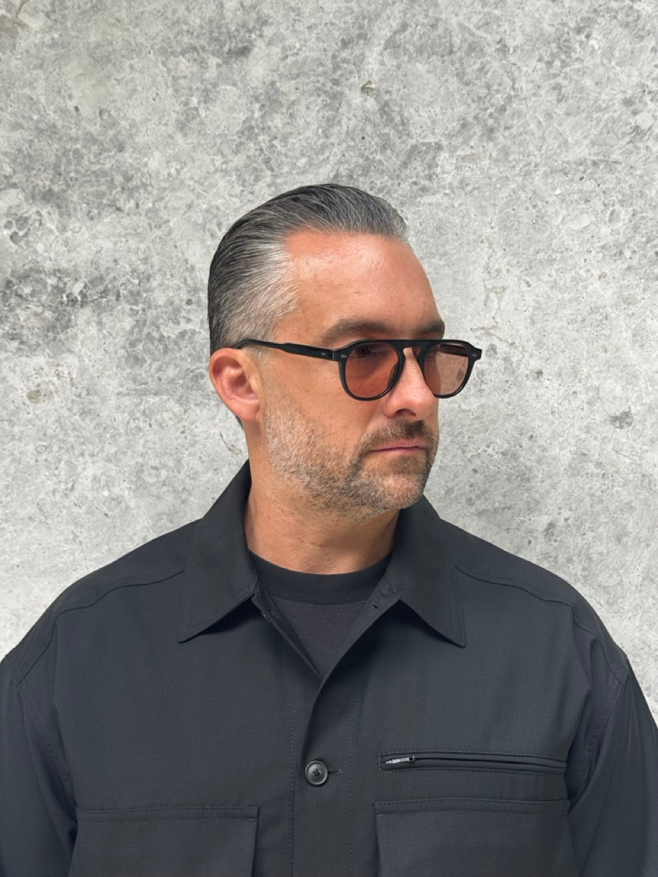 Garrett Leight Harding 2006 BK/SFPRDW Black Semi Flat Rosewood