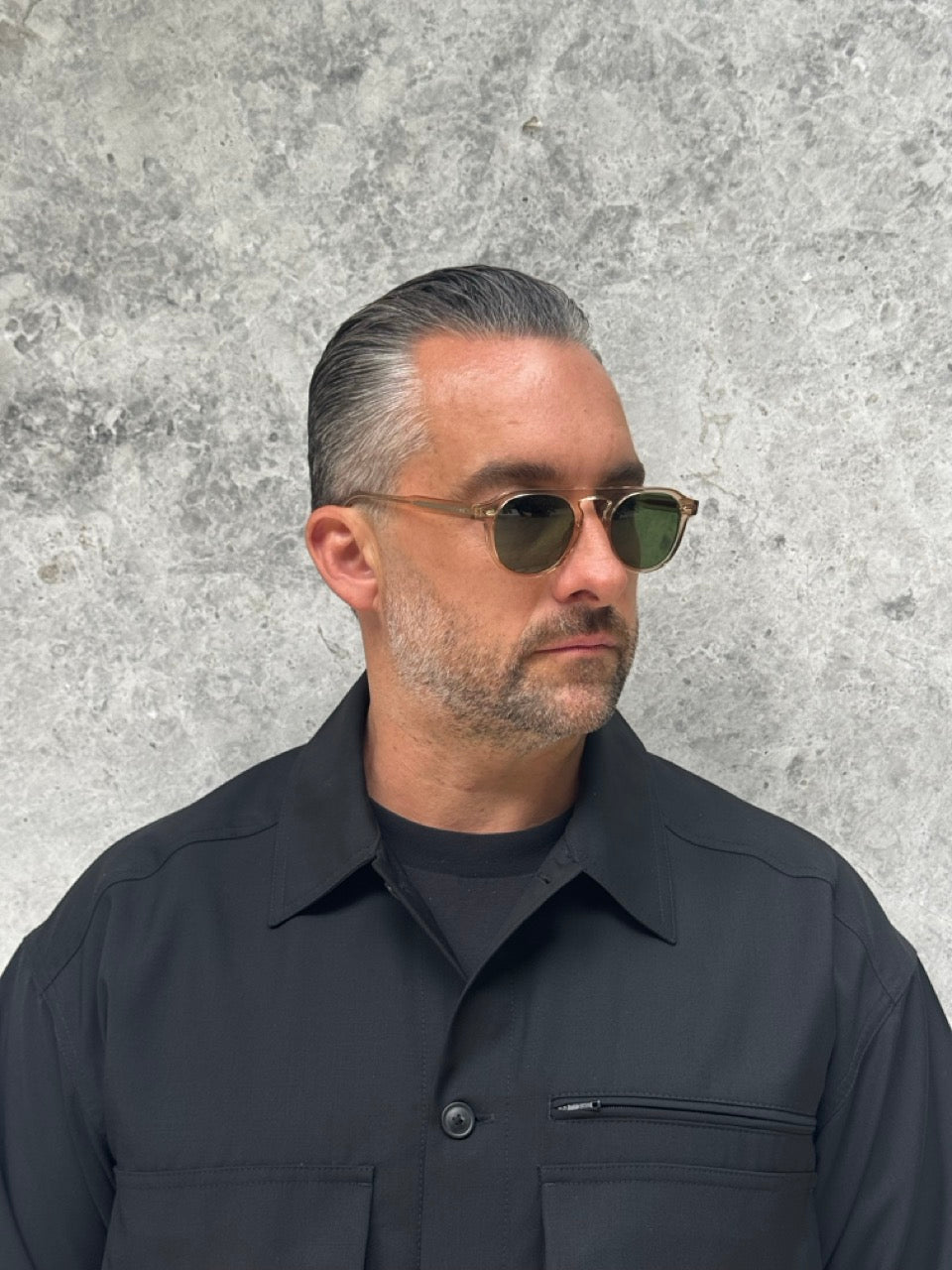 Garrett Leight Harding 2006 BRE/SFPGN Brew Semi Flat Pure Green