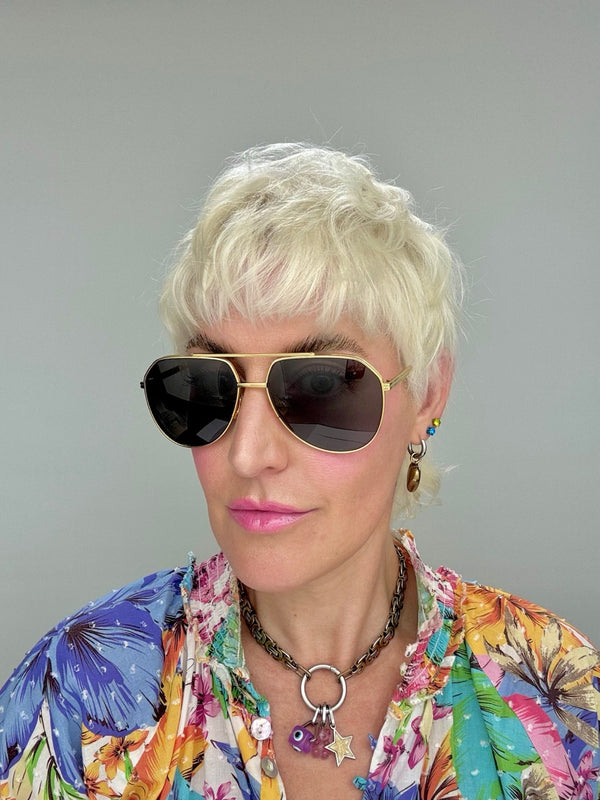 Bottega Veneta BV 1465 001 Gold sunglasses - Sunglass Bar