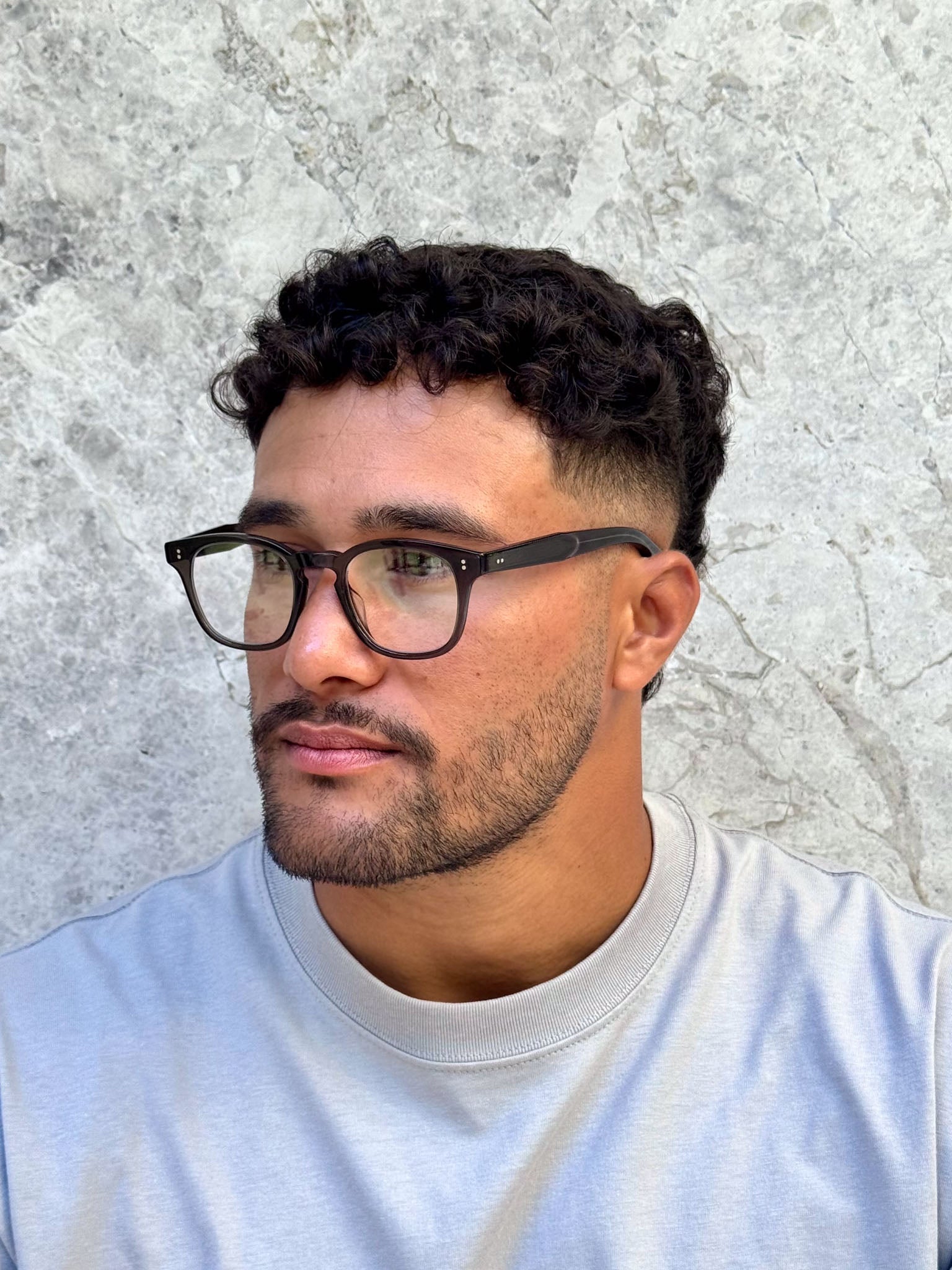 Garrett Leight Ace II 1147 47 Black Glass Optical