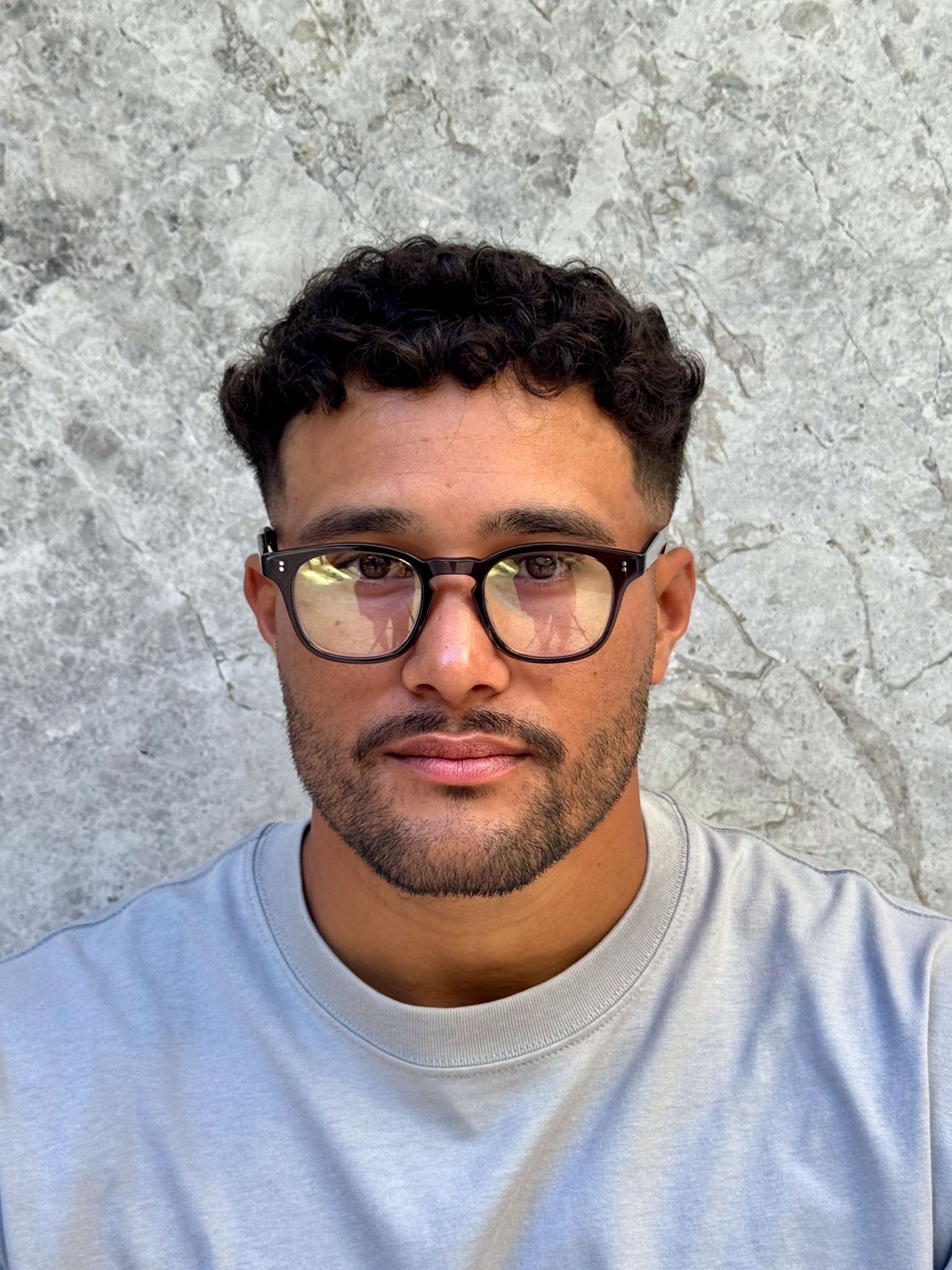 Garrett Leight Ace II 1147 47 Black Glass Optical
