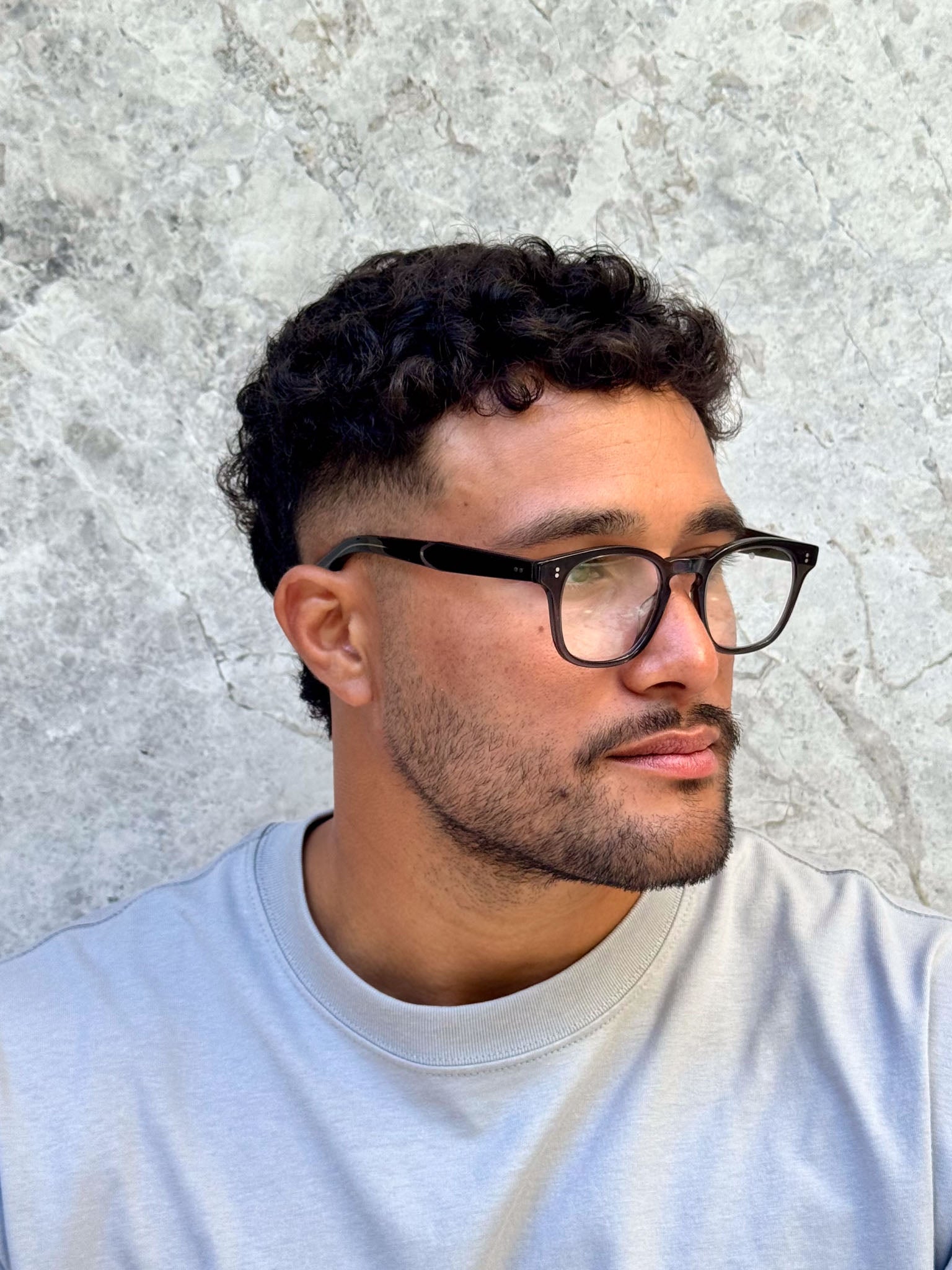 Garrett Leight Ace II 1147 47 Black Glass Optical