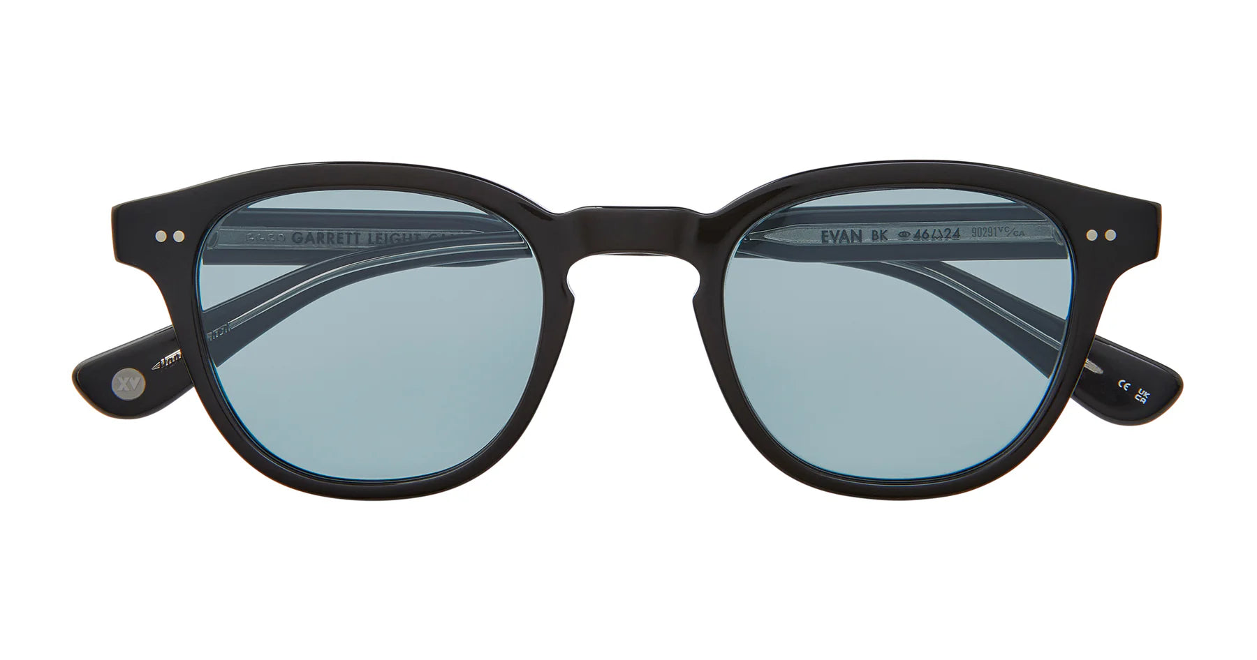 Garrett Leight Evan 2171 BL/SFPBLU Black Semi Flate Pure Blue