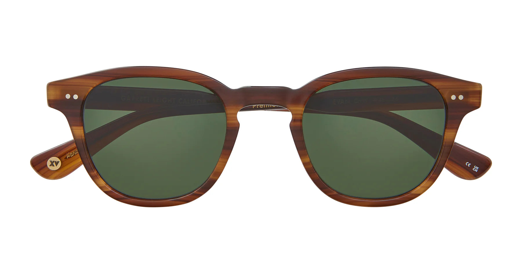 Garrett Leight Evan 2171 CHW/SFPG15 Cherrywood Semi Flat Pure G15