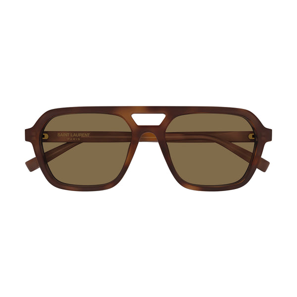 Saint Laurent Brown 55cm Tortoise geometric sunglasses SL 557 SHADE in Brown | Saint Laurent | YSL EN-US main image 4