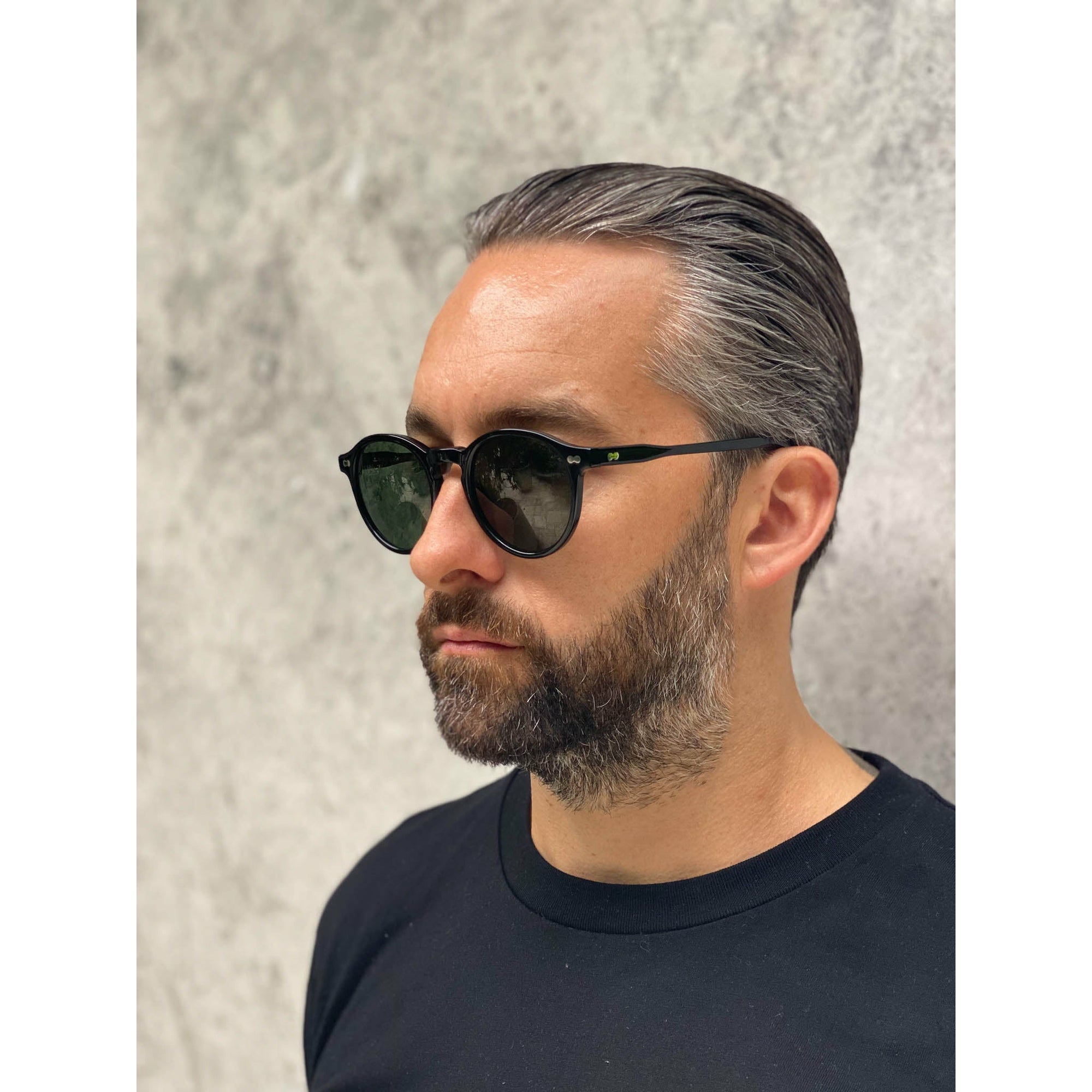 Moscot Miltzen Black 49 G15 sunglasses Sunglass Bar