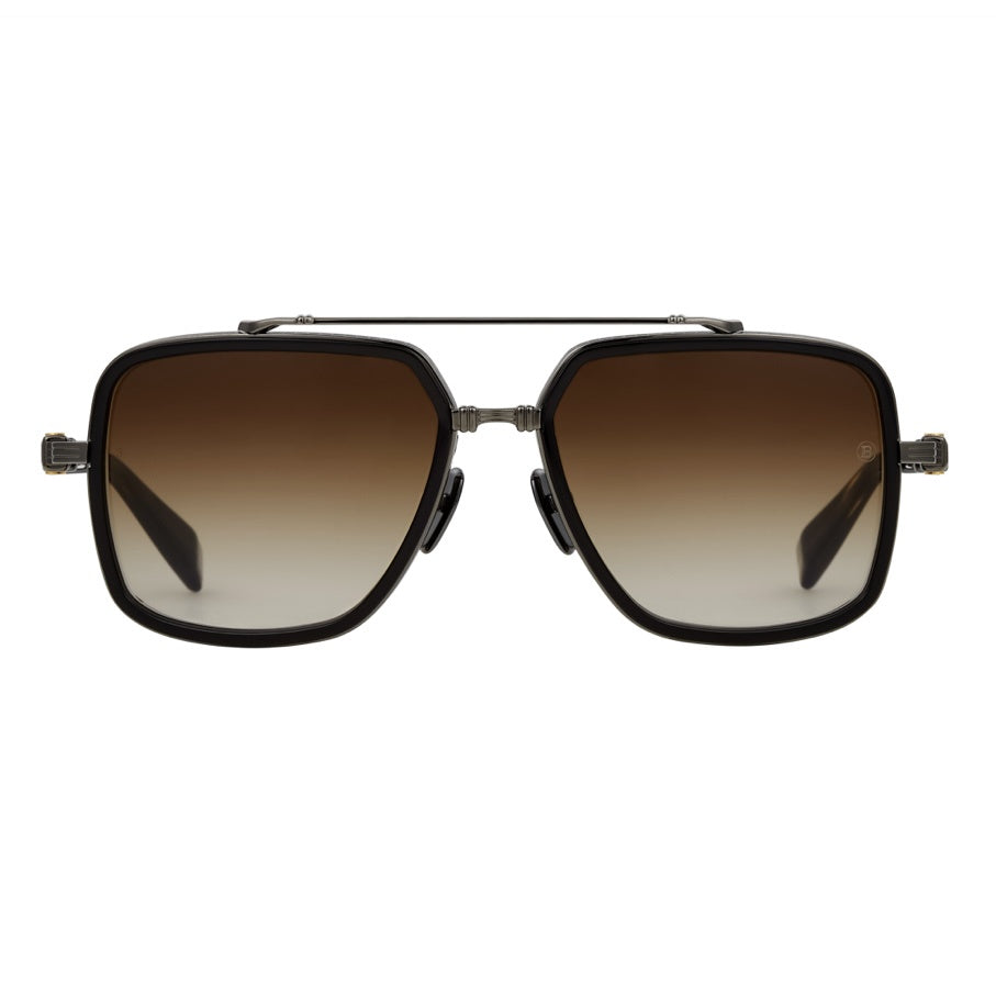 サングラス BALMAIN FW25 Balmain - BPS - c (BPS 108 C) Balmain Officier BPS 108C Black Brown sunglasses - Sunglass Bar