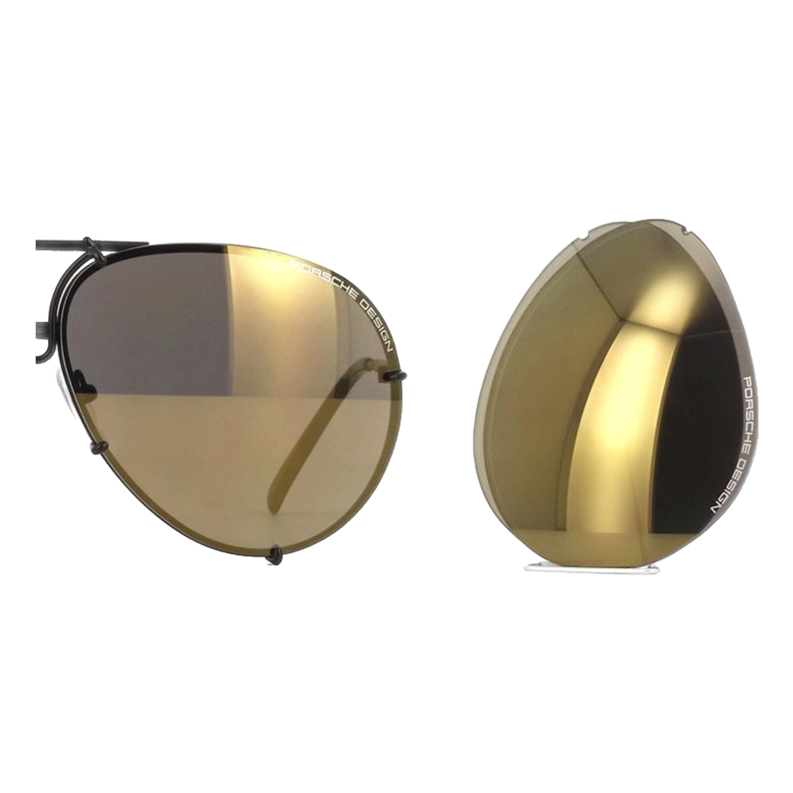 Porsche 8478 V209 Lenses Gold Flash Mirror 69mm